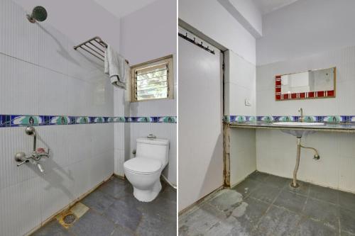 y baño con aseo y lavamanos. en OYO Hotel Sahara Residency, en Narasimharaja Puram