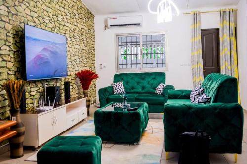 Χώρος καθιστικού στο Stunning 4-Bed Villa in cocody engre Abidjan