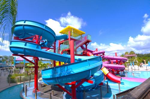 a water slide at a water park at Ramada by Wyndham Flamingo Water Park in Kissimmee
