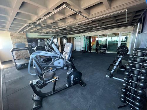 Fitness centrum a/nebo fitness zařízení v ubytování LUXUOSO APARTAMENTO BEIRA-MAR COM SACADA em MACEIÓ