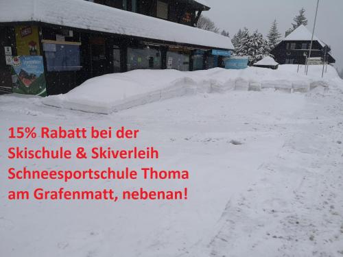 Ferienwohnung auf 1233m am Feldberg nur 20m zur Skilift/-piste, Wanderwegen und Bus v zimě
