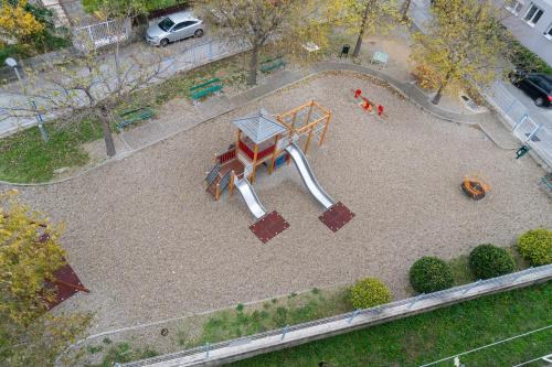 an aerial view of a playground in a park at Apartman Hills in Split