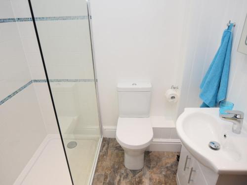 Bourton的住宿－1 bed property in Shaftesbury 46774，带淋浴、卫生间和盥洗盆的浴室