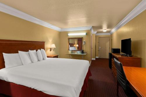 une chambre d'hôtel avec un lit et une télévision dans l'établissement Best Western Willits Inn, à Willits