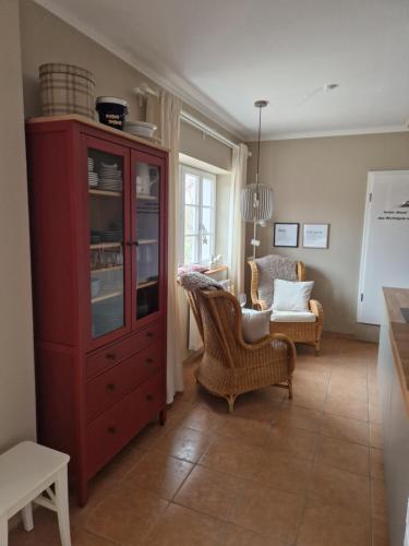 Η κουζίνα ή μικρή κουζίνα στο Ferienhaus am Saaler Bodden