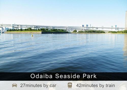 a large body of water with a bridge in the background at Tokyu Stay Aoyama Premier in Tokyo