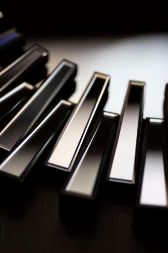 a close up of the keys of a piano keyboard at Waldorf Astoria Las Vegas in Las Vegas