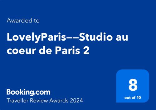 a blue sign with the words loyalty parks subidoria au occur de paris at LovelyParis——Studio au coeur de Paris 2 in Paris