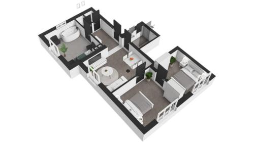 a floor plan of a house at Apartmány Praha-Modřany in Prague