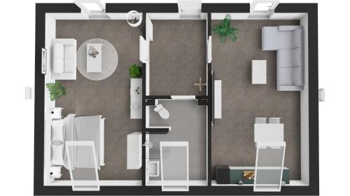 Půdorys ubytování Apartmány Modřany