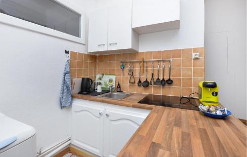 une cuisine avec un évier et un plan de travail dans l'établissement Nice Apartment In Barjols With Wifi, à Barjols