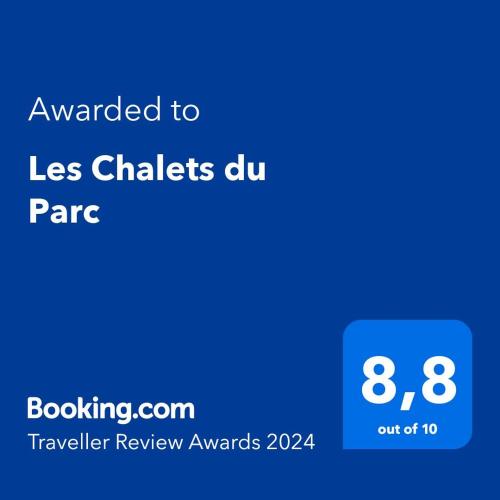 a screenshot of a cell phone with the text awarded to las chittils du at Les Chalets du Parc in Saint-Eulien