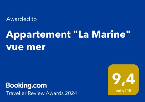 a screenshot of a cell phone with the text upgraded to agreement la mariner at Appartement "La Marine" vue mer in Saint-Pair-sur-Mer