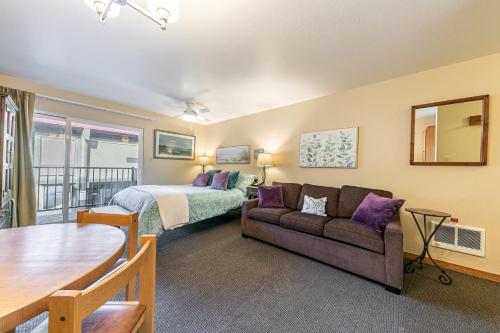a living room with a bed and a couch at Studio 2nd Floor Unit 217 Bldg B in Truckee