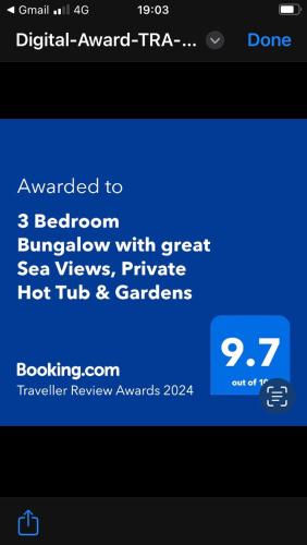 a screenshot of a tpn app on a phone at 3 Bedroom Bungalow with great Sea Views, Private Hot Tub & Gardens in Paignton