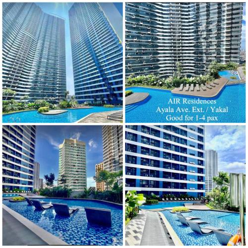 a collage of four pictures of a building at Newly Turned 0ver Cond0- Air Makati 1BR with Balcony in Manila