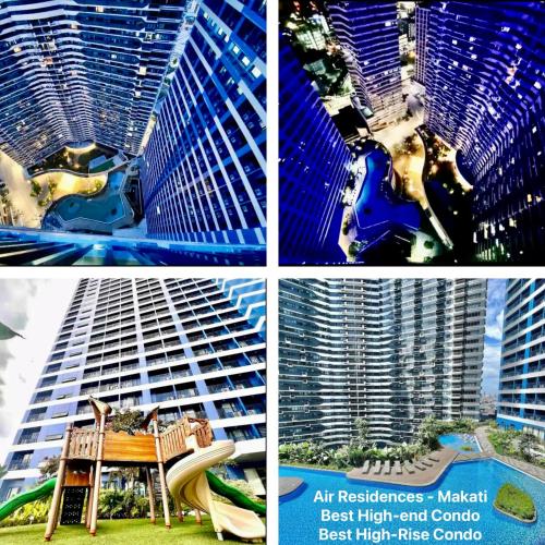 a collage of four pictures of a building at Newly Turned 0ver Cond0- Air Makati 1BR with Balcony in Manila