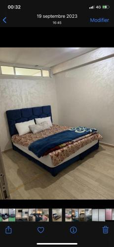 Una foto de una cama en una habitación en Jolie appartement avec terrasse, en Casablanca