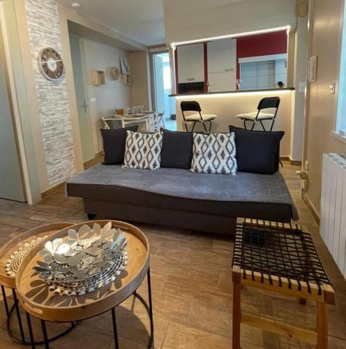Χώρος καθιστικού στο Appartement aux portes de Genève