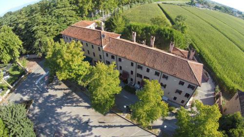 an overhead view of a large building with trees at Albergo La Bersagliera in Noventa di Piave