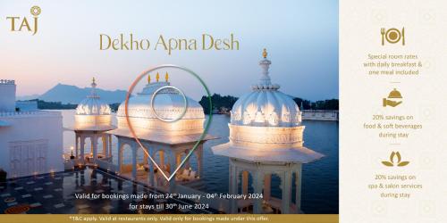 a flyer for aida arena desert with a picture of a mosque at President - IHCL SeleQtions in Mumbai