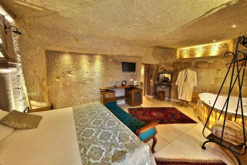 Katil atau katil-katil dalam bilik di Divan Cave House