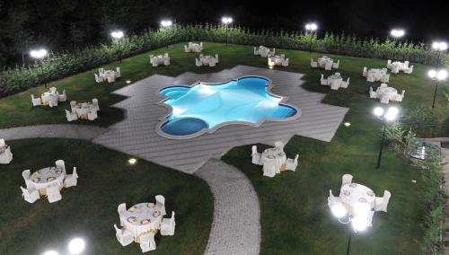 an aerial view of a park at night at Hotel Palace Savuto in Malito