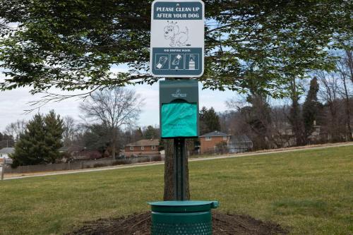 a street sign on a pole in a park at Homewood Suites by Hilton York in York
