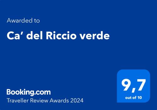 a blue sign with the text cancelled to ca del ricoco render at Ca’ del Riccio verde in Bra