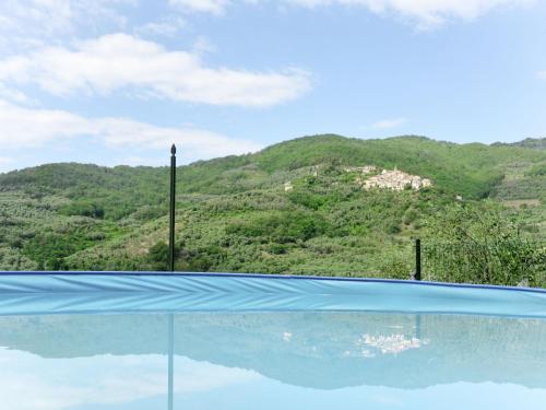 una piscina con una montagna sullo sfondo di Apartment Pia - PRE173 by Interhome a Praelo