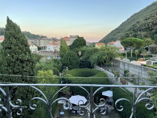 a view of a garden from a balcony at Apartment Lancillotto - FLG215 by Interhome in Finale Ligure