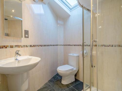 a bathroom with a toilet and a sink and a shower at 2 Bed in Satterthwaite and Grizedale LLH56 in Grizedale