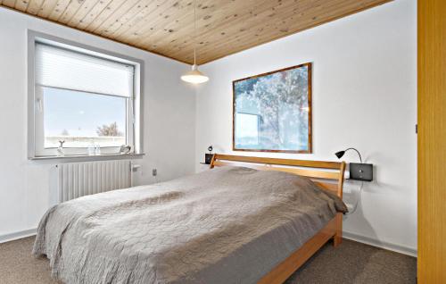 a bedroom with a bed and a window at 3 Bedroom Pet Friendly Home In Ulfborg in Ulfborg