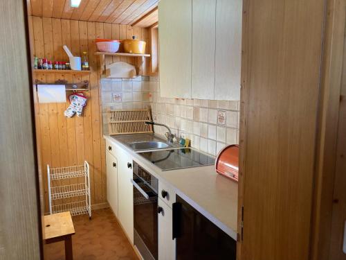 Kuchyň nebo kuchyňský kout v ubytování Chalet Saflischmannli auf der Alpe Rosswald