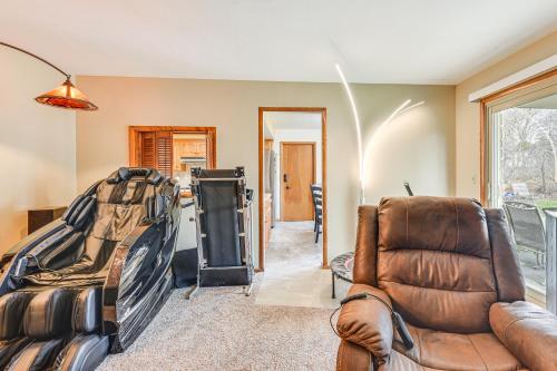 a living room with two chairs and a couch at Convenient Racine Home 4 Mi to Lake Michigan! in Racine