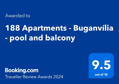 Certifikát, hodnocení, plakát nebo jiný dokument vystavený v ubytování 188 Apartments - Buganvília - pool and balcony