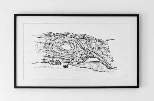 a black and white drawing of a bird at Casa Castillo in Mexico City