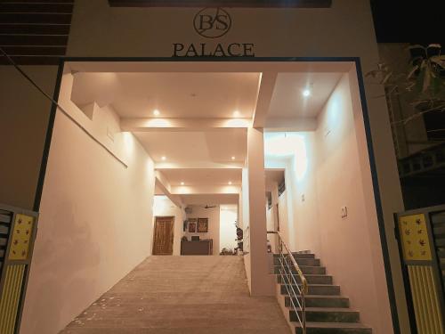 a hallway of a building with a sign that reads palace at Skylight Residency Yercaud in Yercaud