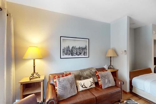 斯廷博特斯普林斯的住宿－Snow Flower 101，客厅配有沙发和1张床