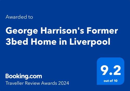 un cartello blu con le parole "Green Hamension" dell'ex casa impegnata in di George Harrison's Former 3Bed Home in Liverpool a Speke