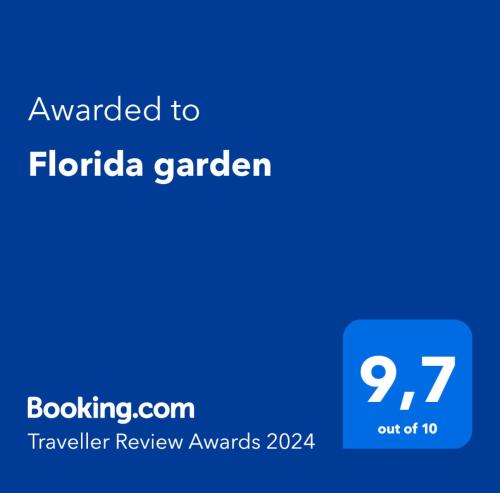 Сертификат, награда, табела или друг документ на показ в Florida garden