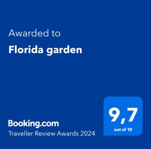 Certifikat, nagrada, logo ili neki drugi dokument izložen u objektu Florida garden