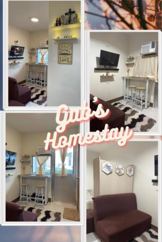 a collage of photos of a living room and a girls residence at Homey Studio Condo with Balcony in Cebu City