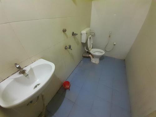 a bathroom with a sink and a toilet at Green View Resort in Digha
