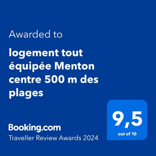 Appartement avec parking gratuit Menton