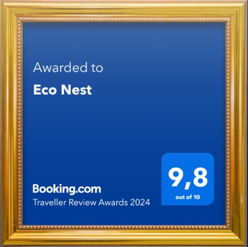 Certifikát, hodnocení, plakát nebo jiný dokument vystavený v ubytování Eco Nest