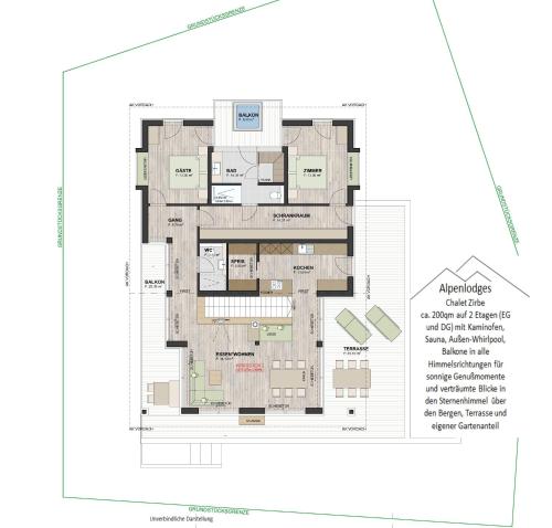 a floor plan of a house at Alpenlodges in Schönau am Königssee