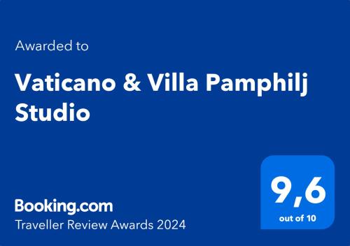 Сертификат, награда, вывеска или другой документ, выставленный в Vaticano & Villa Pamphilj Studio