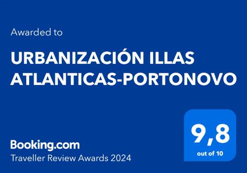 un segno blu con le parole "unzidenacion lias atlantica" di URBANIZACIÓN ILLAS ATLANTICAS-PORTONOVO a Sanxenxo