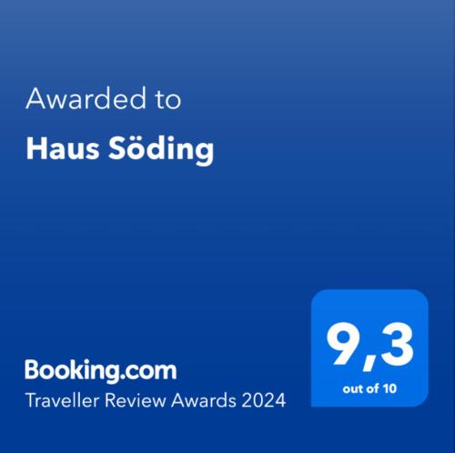 um ecrã azul com as palavras atribuídas às sondagens de falcões em Haus Söding em Soding